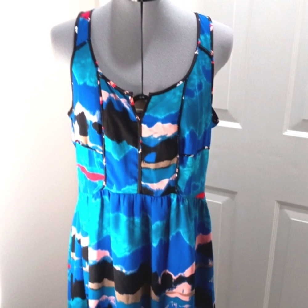 I ❤ Ronson,Midi, Multi Color Block Summer Dress, Sz 10 LAST CHANCE